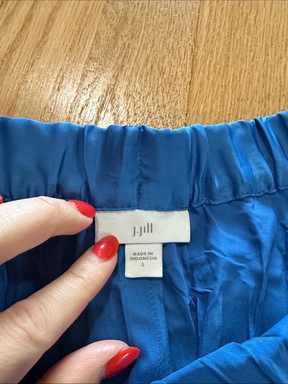 J. Jill Solstice Blue Cyan Satin Pleated Accordion Midi Skirt Sz L - Picture 2 of 6